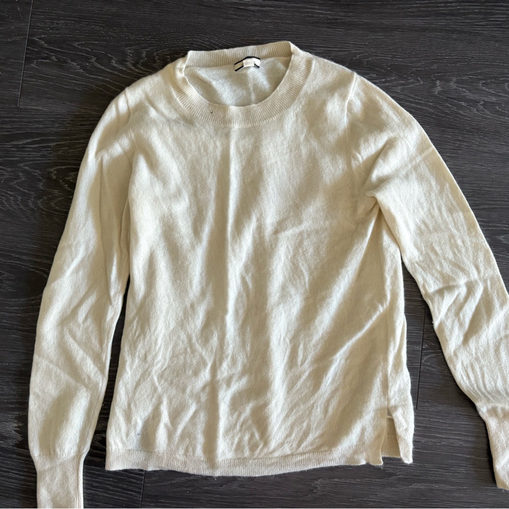 J.Crew Ivory 100% Cashmere Pullover Sweater Size Small